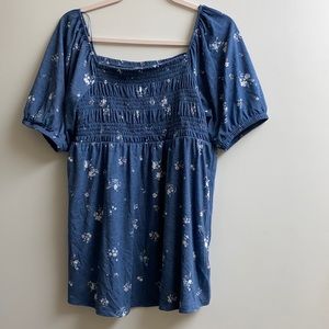 Medium navy floral maternity wear tunic top